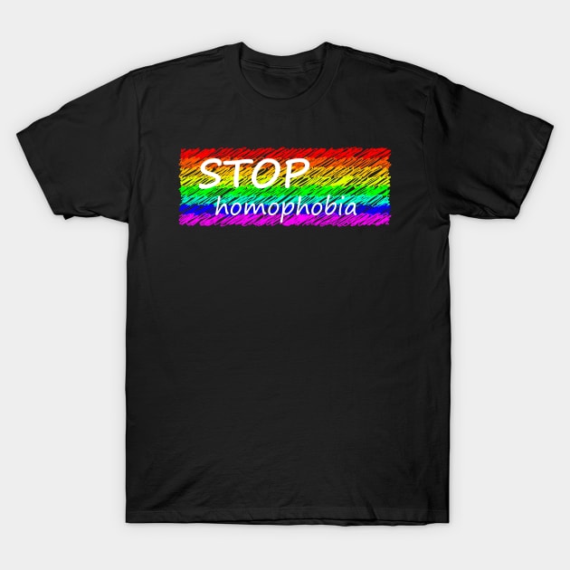 Stop homophobia T-Shirt by Johnny_Sk3tch